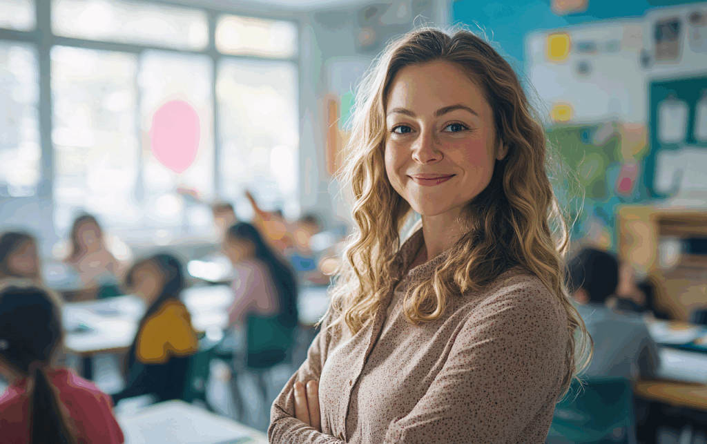 Teacher in a Classroom With Students